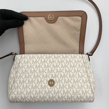  MICHAEL KORS マイケルコース ショルダーバッグ ウォレットバッグ ホワイト x ブラウン