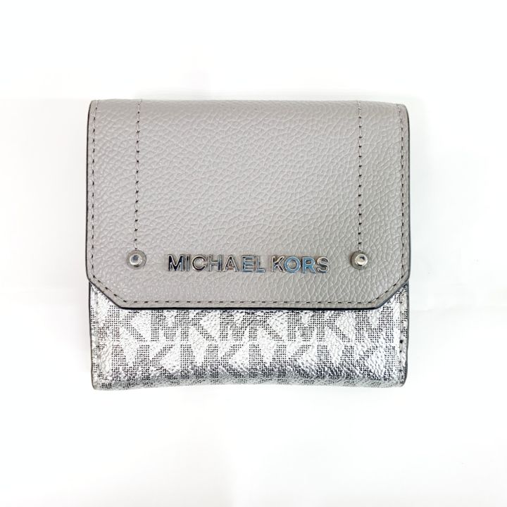 MICHAEL KORS マイケルコース MK シグネチャー三つ折り財布 グレー