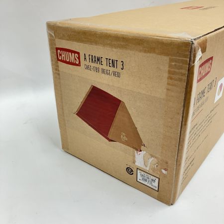  CHUMS チャムス エーフレームテント3 A-Frame Tent BEIGE/RED CH62-1789 未開封品 