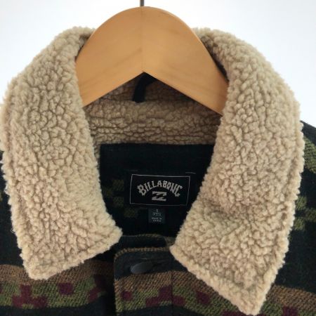  BILLABONG ビラボン メンズ ボアジャケット サイズS RN#99064 ブラック×グリーン×ブラウン