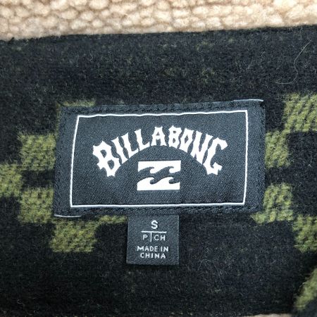  BILLABONG ビラボン メンズ ボアジャケット サイズS RN#99064 ブラック×グリーン×ブラウン
