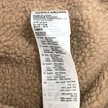  BILLABONG ビラボン メンズ ボアジャケット サイズS RN#99064 ブラック×グリーン×ブラウン