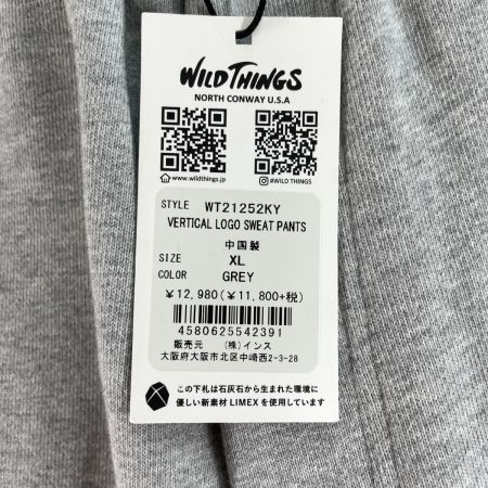  WILD THINGS ワイルドシングス スポーツウエア メンズ VERTICALLOGO SWEAT PANTS サイズXL WT21252KY グレー