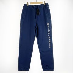  WILD THINGS ワイルドシングス スポーツウエア メンズ VERTICALLOGO SWEAT PANTS サイズL WT21252KY ネイビー Sランク