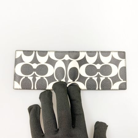  COACH コーチ シグネチャー二つ折り財布 カードケース付き CP219 ブラック x ホワイト