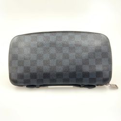 〇〇 LOUIS VUITTON ルイヴィトン ダミエ コバルト アトール トラベルケース マルチケース N63222 ブラック  Bランク