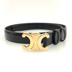 〇〇 CELINE セリーヌ スモール トリオンフ ベルト size75 ブラック Aランク