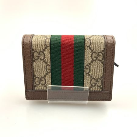  GUCCI グッチ オフィディア GGスプリーム 二つ折り財布 523155 8745 ベージュ  x ブラウン