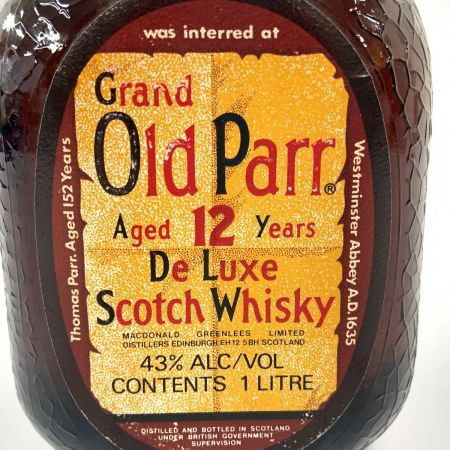  Old Parr オールドパー グランド オールドパー 12年 デラックス スコッチウィスキー 750ml 43% 未開栓