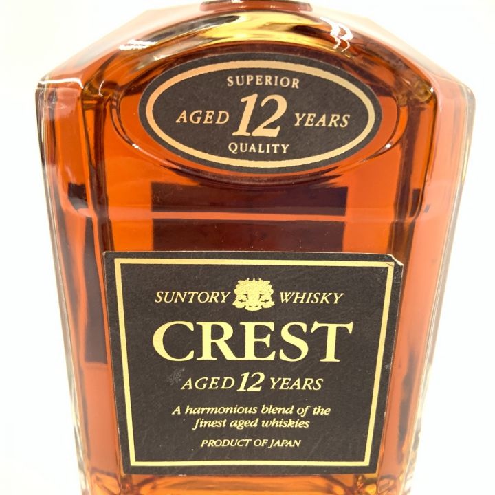 北海道内限定発送】 CREST サントリークレスト クレスト12年 旧ボトル 黒キャップ 43% 750ml 国産ウィスキー  未開栓｜中古｜なんでもリサイクルビッグバン