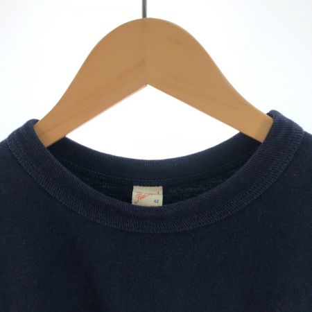  The Flat Head フラッドヘッド メンズ カットソー サイズ42 ネイビー×イエロー