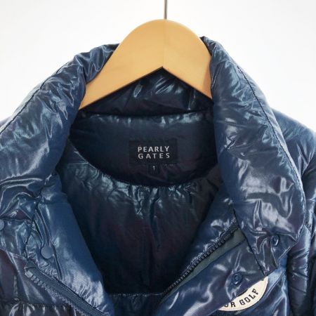  PEARLY GATES パーリーゲイツ ゴルフウエア レディース スタンドカラー ダウンジャケット サイズ1 055-220047 ネイビー