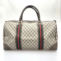 〇〇 GUCCI グッチ オールドグッチ ヴィンテージ シェリーライン GG柄 ボストンバッグ   001･25･424 ベージュ Bランク
