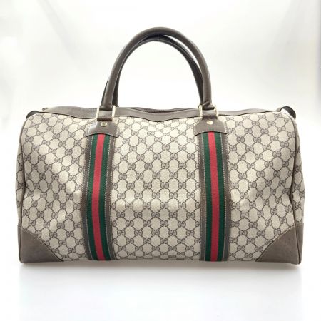  GUCCI グッチ オールドグッチ ヴィンテージ シェリーライン GG柄 ボストンバッグ   001・25・424 ベージュ