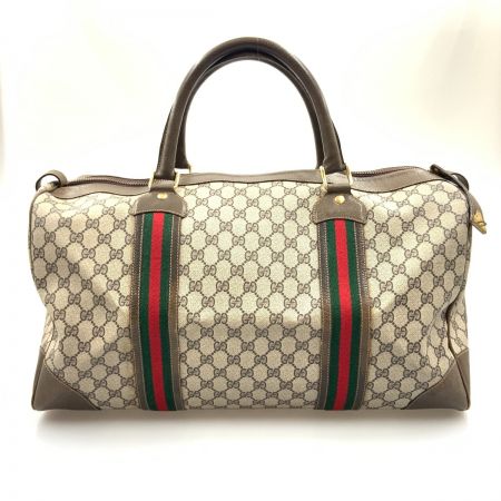  GUCCI グッチ オールドグッチ ヴィンテージ シェリーライン GG柄 ボストンバッグ   001・25・424 ベージュ