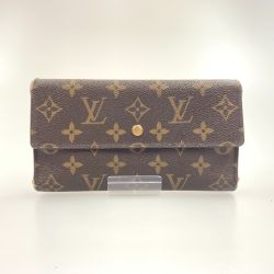 〇〇 LOUIS VUITTON ルイヴィトン モノグラム ポルトトレゾール インターナショナル 三つ折り財布 M61215 ブラウン Cランク