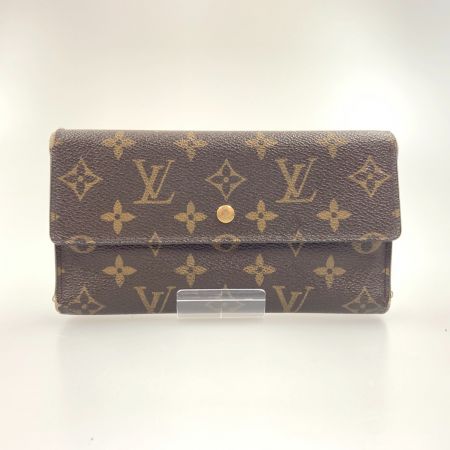  LOUIS VUITTON ルイヴィトン モノグラム ポルトトレゾール インターナショナル 三つ折り財布 M61215 ブラウン