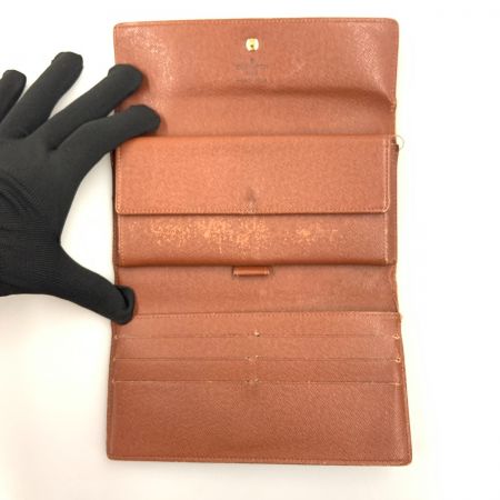  LOUIS VUITTON ルイヴィトン モノグラム ポルトトレゾール インターナショナル 三つ折り財布 M61215 ブラウン