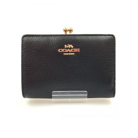  COACH コーチ キスロック ミディアム ウォレット 二つ折り財布 C8337 ブラック