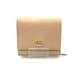 〇〇 GUCCI グッチ GGマーモント 二つ折り財布 598587 0416 ベージュ Bランク