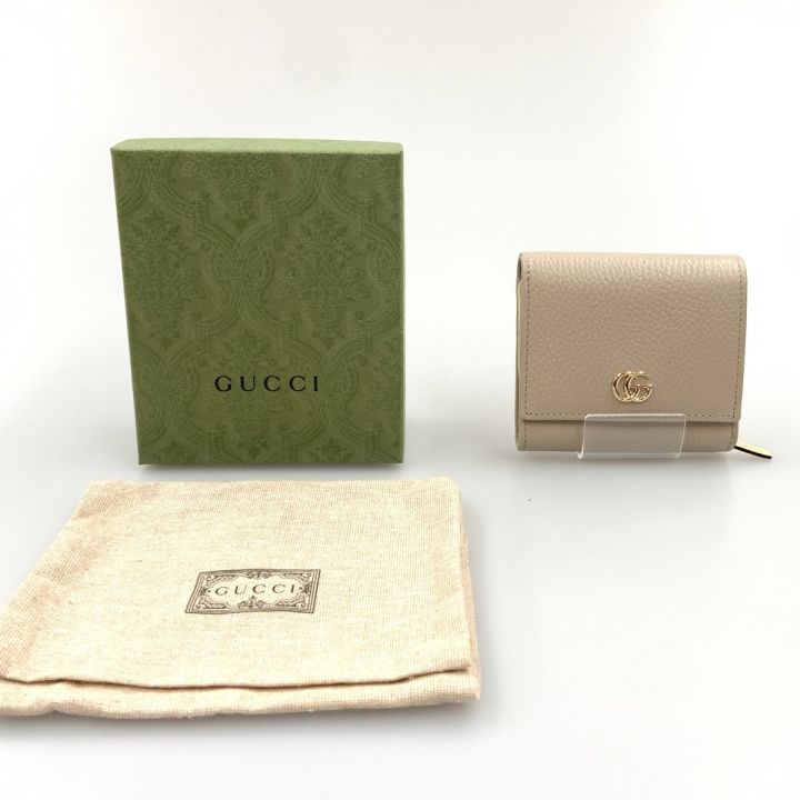 GUCCI グッチ GGマーモント 二つ折り財布 598587 0416 ベージュ｜中古｜なんでもリサイクルビッグバン