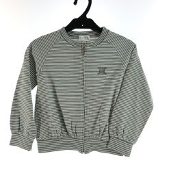 〇〇 CELINE セリーヌ キッズ ブルゾン ボーダー 120cm カーキ Bランク