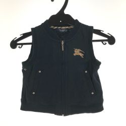 〇〇 BURBERRY LONDON キッズ ジップベスト 90cm ブラック Bランク