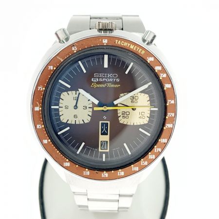  SEIKO セイコー 茶馬 ツノクロノ スピードタイマー オートマチック クロノグラフ 自動巻き腕時計 6138-0040 ブラウン