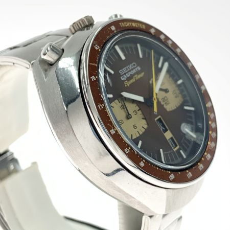  SEIKO セイコー 茶馬 ツノクロノ スピードタイマー オートマチック クロノグラフ 自動巻き腕時計 6138-0040 ブラウン