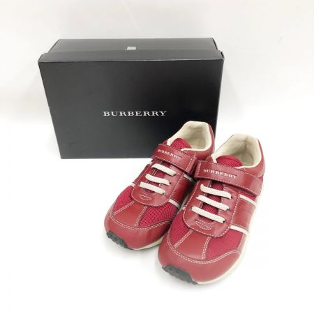  BURBERRY LONDON バーバリーロンドン キッズ レザースニーカー 20cm レッド