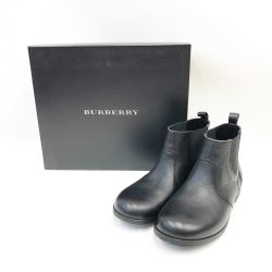 〇〇 BURBERRY バーバリー キッズ サイドゴアブーツ 21cm ブラック Bランク