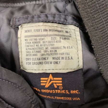  ALPHA アルファ メンズ MA-1ジャケット サイズXL MIL-J-82790J カーキ