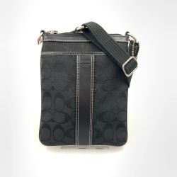 〇〇 COACH コーチ シグネチャー ショルダーバッグ 6016 ブラック Aランク