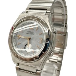 〇〇 CASIO カシオ  レディース ウェーブセプター ソーラー 電波腕時計 腕時計 LWA-M141D-7AJF ホワイト x シルバー Bランク