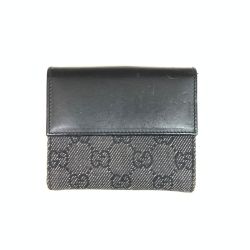 〇〇 GUCCI グッチ GGキャンバス ジャッキー 二つ折り財布 05470-2126 ブラック Bランク