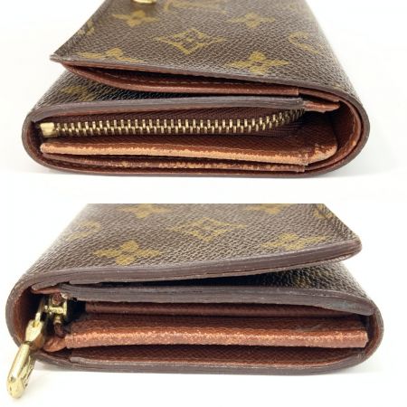  LOUIS VUITTON ルイヴィトン モノグラム ポルト モネ ビエ トレゾール 二つ折り財布 M61736 ブラウン 現状渡し