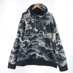 〇〇 ARMANI EXCHANGE メンズ プルオーバーパーカー サイズXXL 3GZMGB ZJ2BZ グレー×ブラック Aランク