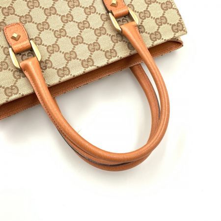  GUCCI グッチ GGキャンバス ハンドバッグ 120895 ベージュ x オレンジ