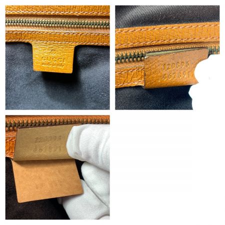  GUCCI グッチ GGキャンバス ハンドバッグ 120895 ベージュ x オレンジ