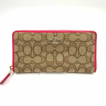  COACH コーチ ラウンドファスナー 長財布 F53539 ピンク