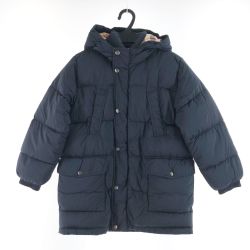 〇〇 Burberry children バーバリーチルドレン キッズ ダウンジャケット 10Y/140cm ノバチェック ネイビー Bランク