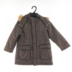 〇〇 CELINE セリーヌ キッズ 中綿コート 120cm フォックスファー ブラウン Bランク