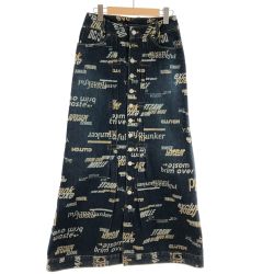 〇〇 CLUTCH レディース デニムスカート ロゴ サイズF Bランク