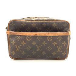 〇〇 LOUIS VUITTON ルイヴィトン モノグラム コンピエーニュ23 クラッチバッグ ポーチ M51847 ブラウン Cランク