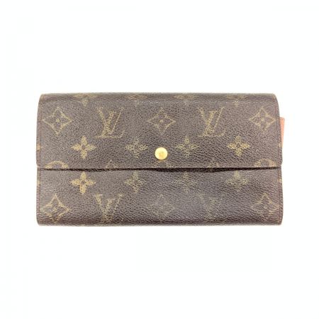  LOUIS VUITTON ルイヴィトン モノグラム ポシェット ポルト モネ クレディ 二つ折り長財布  M61725 ブラウン