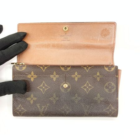  LOUIS VUITTON ルイヴィトン モノグラム ポシェット ポルト モネ クレディ 二つ折り長財布  M61725 ブラウン