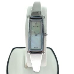 〇〇 GUCCI グッチ シェル 文字盤 クォーツ腕時計 1500L シルバー x ホワイト Cランク