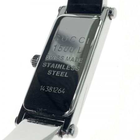  GUCCI グッチ シェル 文字盤 クォーツ腕時計 1500L シルバー x ホワイト