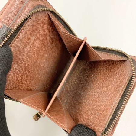  LOUIS VUITTON ルイヴィトン モノグラム コンパクト ジップ 二つ折り短財布 M61667 ブラウン