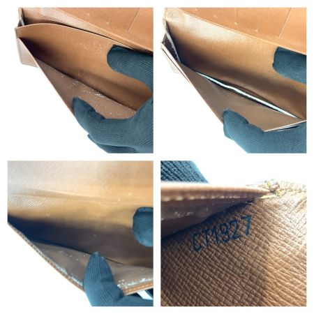  LOUIS VUITTON ルイヴィトン モノグラム ポルト カルト クレディ 二つ折り長札入れ M60825 ブラウン 現状渡し